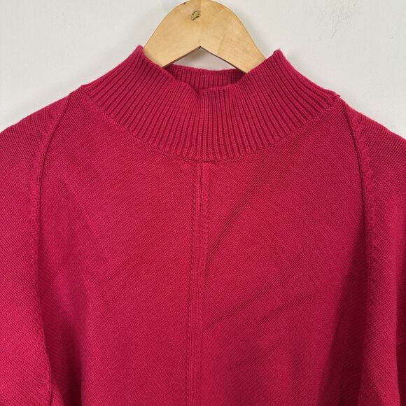 NEW Anthropologie Maeve Mock Neck Sweater Womens Size 1X Pink Tunic Crystal Soft - Picture 2 of 14